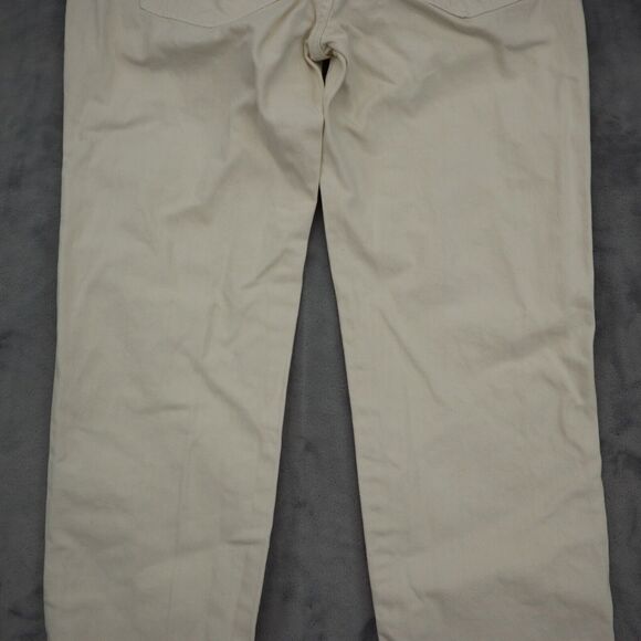 We The Free Pants Womens 28 Ivory Denim Straight Leg Mid Rise Casual Jeans - Picture 13 of 14